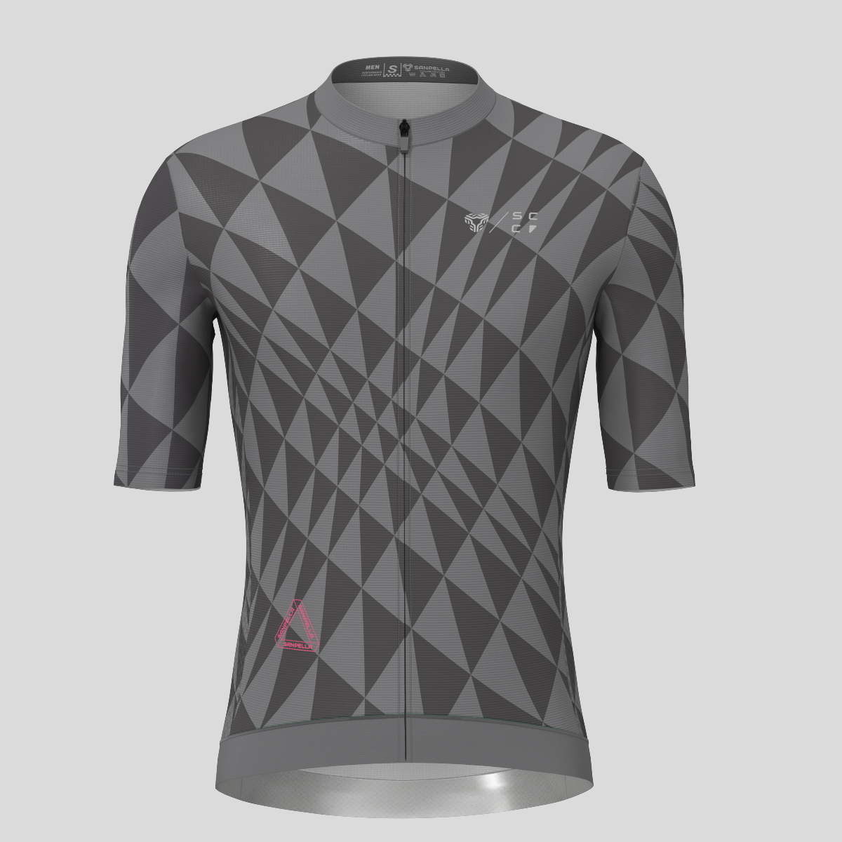 Motivate Gradient Triangle Men's Cycling Jersey - Gray Black