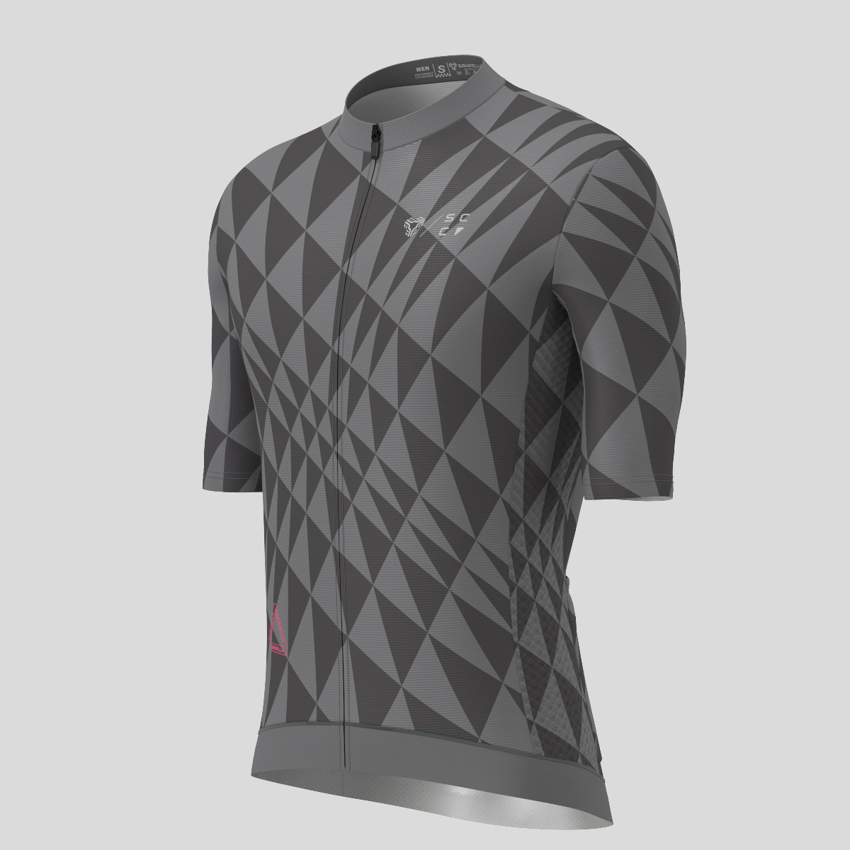 Motivate Gradient Triangle Men's Cycling Jersey - Gray Black