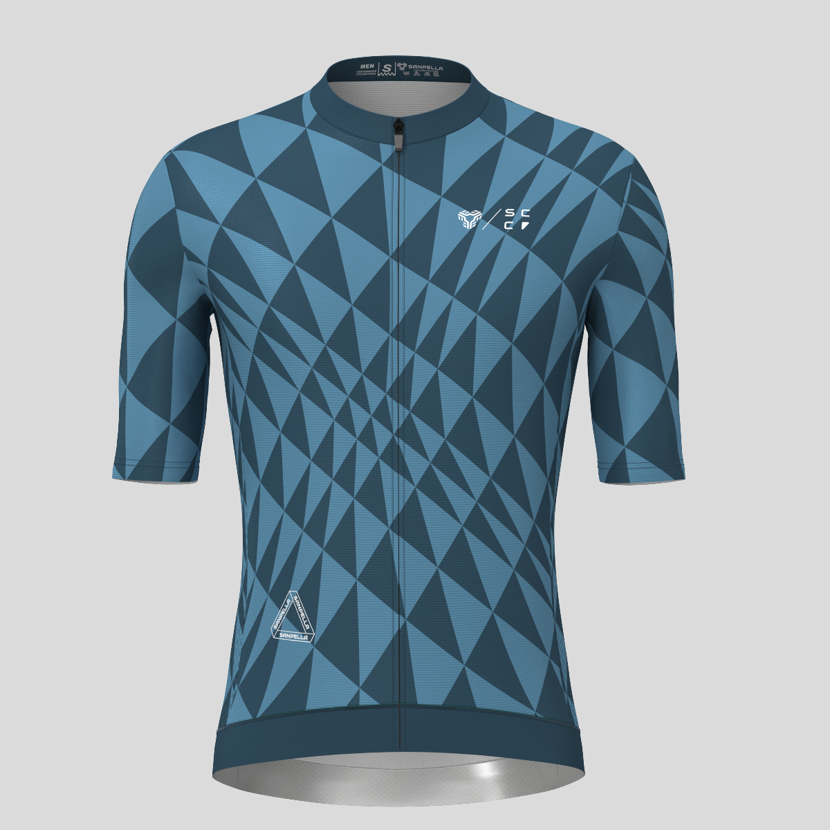 Motivate Gradient Triangle Men's Cycling Jersey - Gray Blue