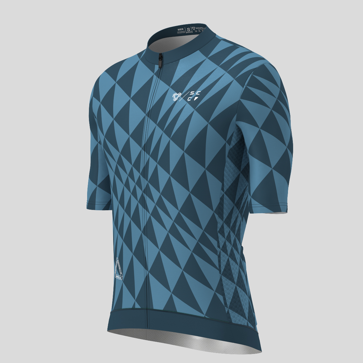 Motivate Gradient Triangle Men's Cycling Jersey - Gray Blue