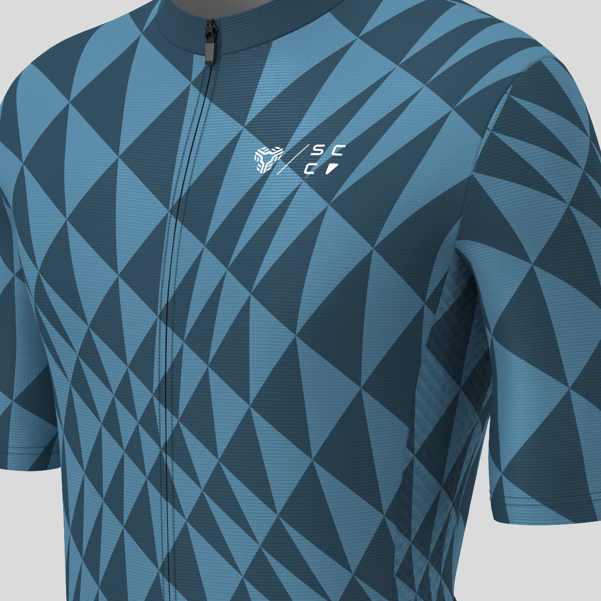 Motivate Gradient Triangle Men's Cycling Jersey - Gray Blue