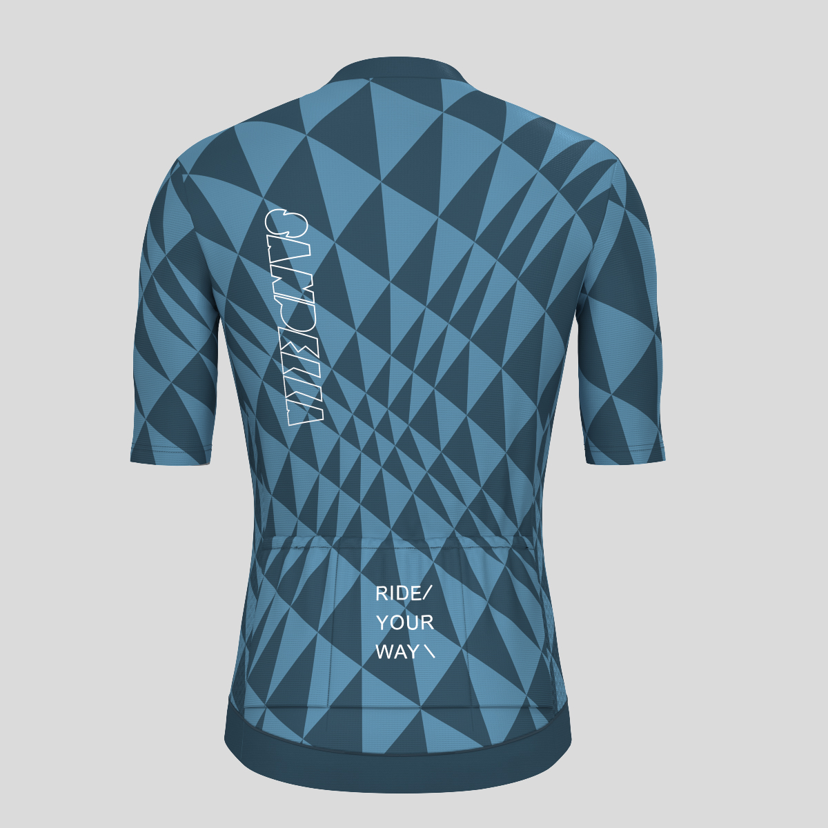 Motivate Gradient Triangle Men's Cycling Jersey - Gray Blue