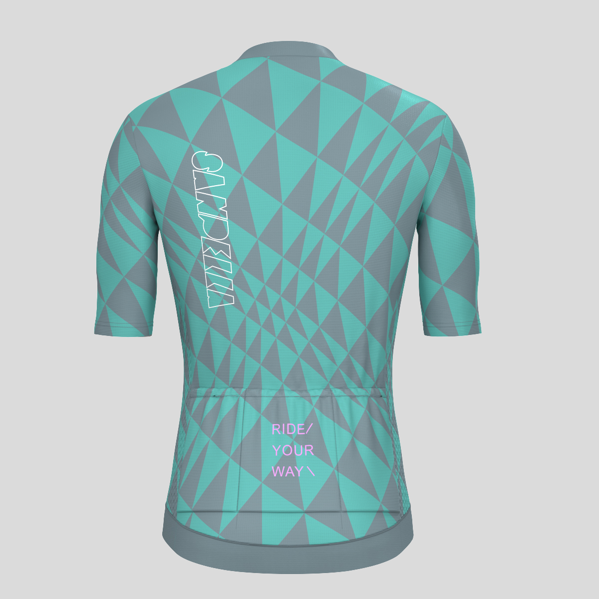 Motivate Gradient Triangle Men's Cycling Jersey - Gray/Blue Green