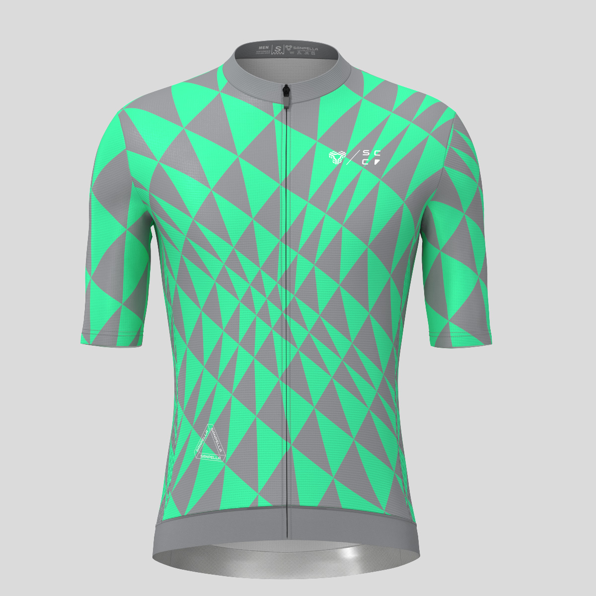 Motivate Gradient Triangle Men's Cycling Jersey - Gray/Green
