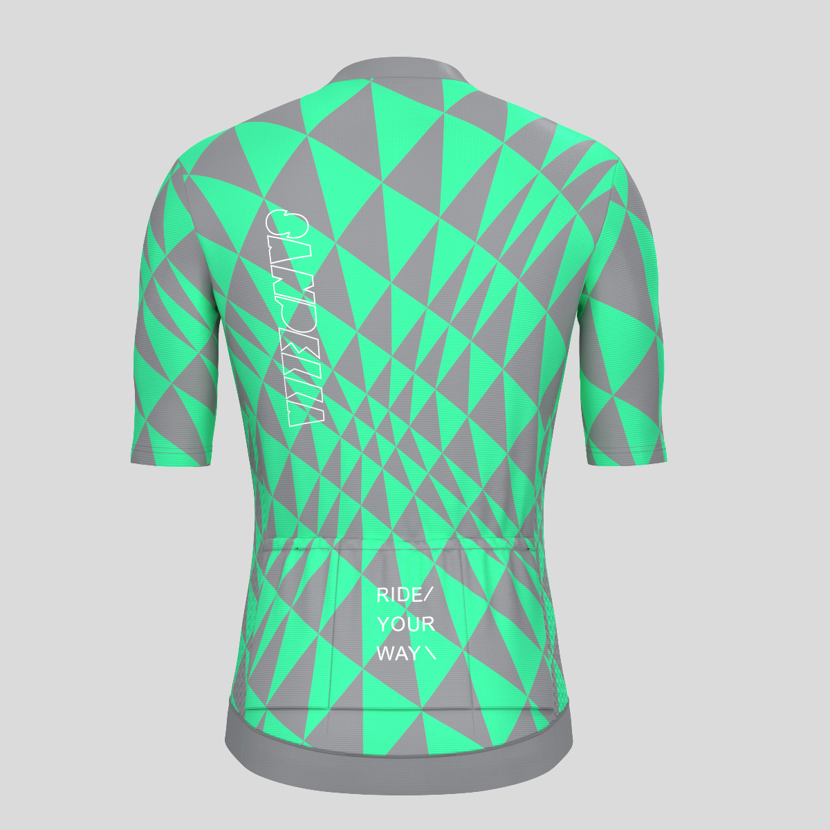 Motivate Gradient Triangle Men's Cycling Jersey - Gray/Green