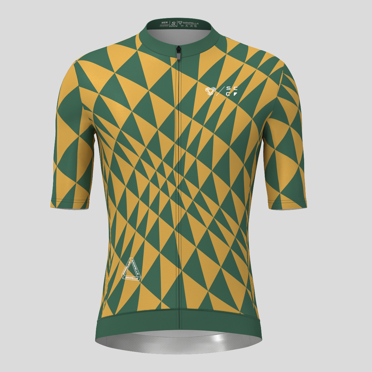 Motivate Gradient Triangle Men's Cycling Jersey - Green/Khaki