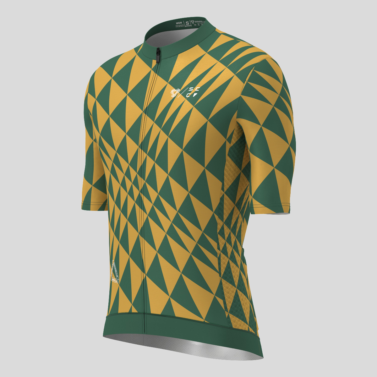 Motivate Gradient Triangle Men's Cycling Jersey - Green/Khaki