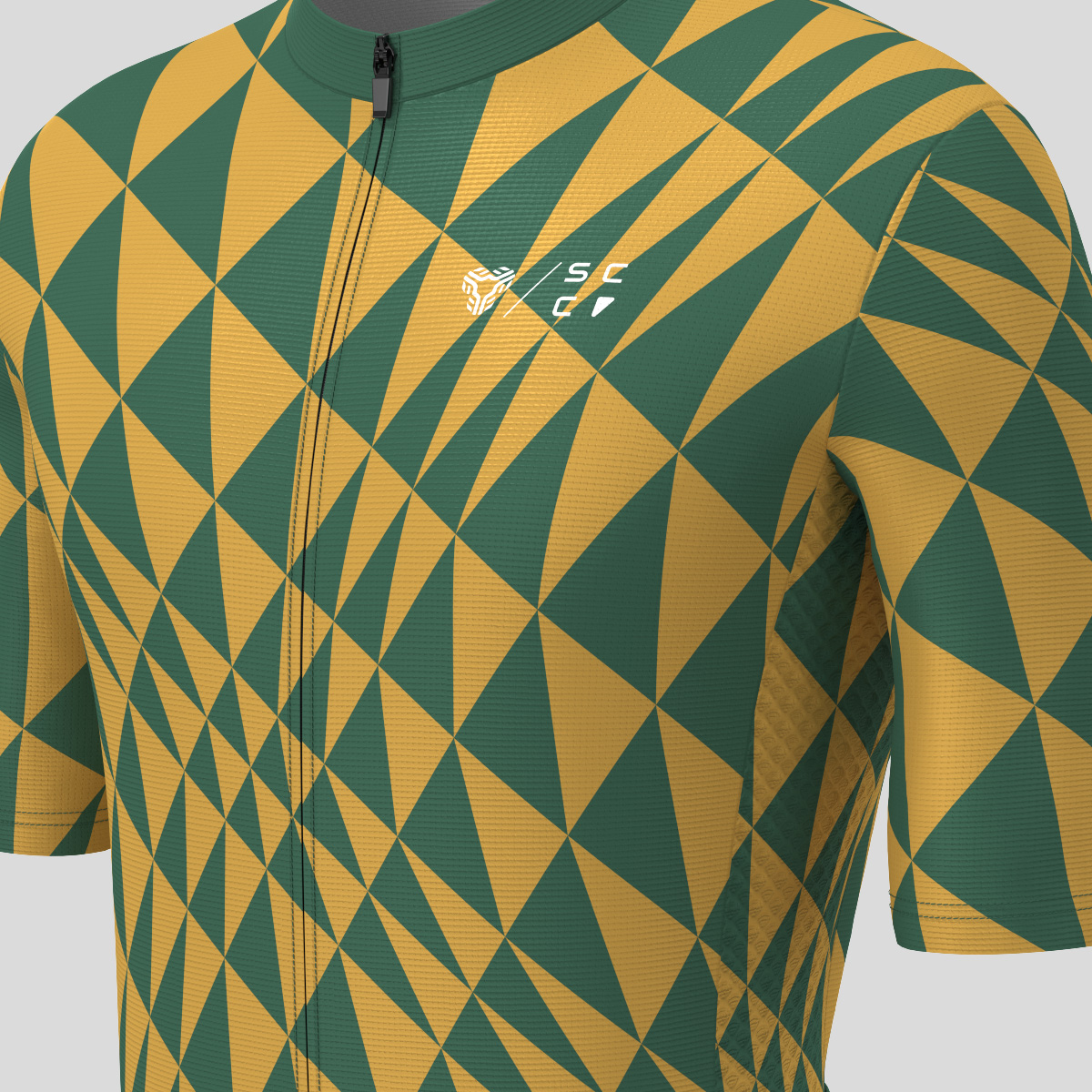Motivate Gradient Triangle Men's Cycling Jersey - Green/Khaki