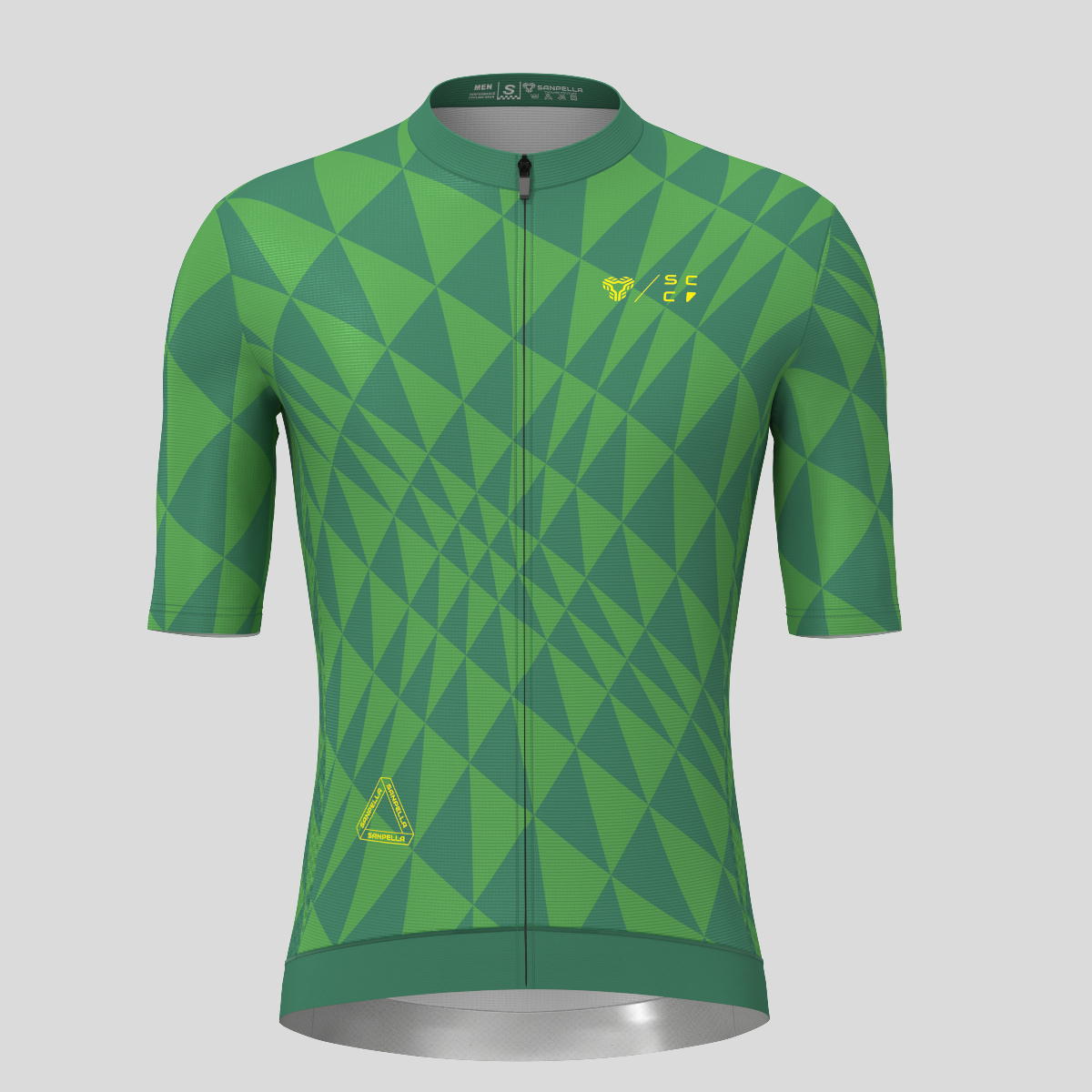 Motivate Gradient Triangle Men's Cycling Jersey - Green/Yellow