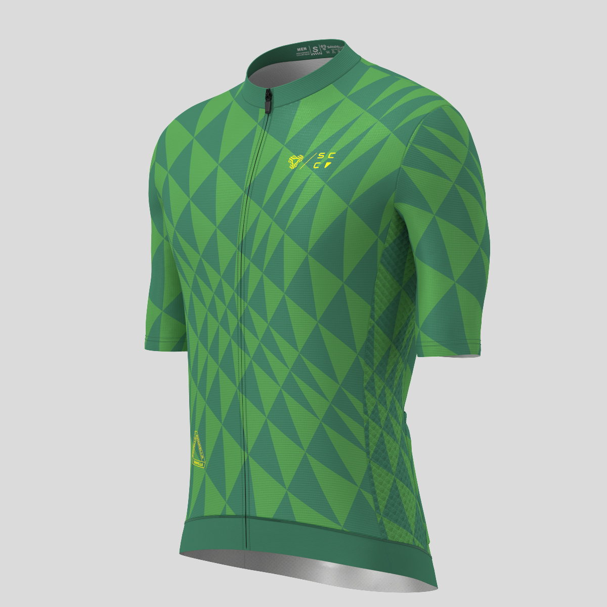 Motivate Gradient Triangle Men's Cycling Jersey - Green/Yellow