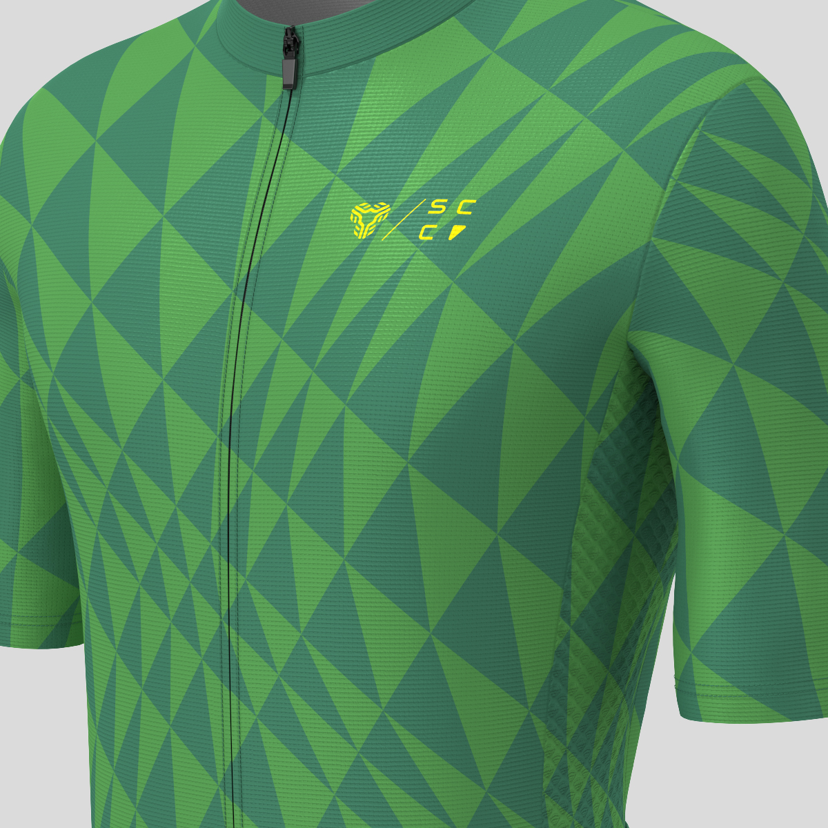 Motivate Gradient Triangle Men's Cycling Jersey - Green/Yellow