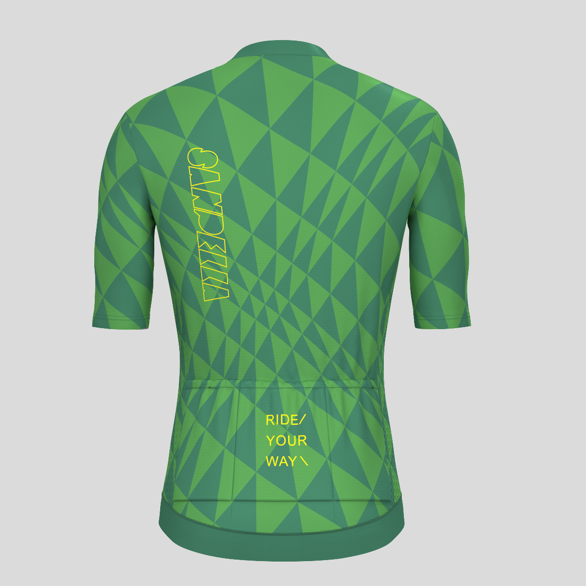 Motivate Gradient Triangle Men's Cycling Jersey - Green/Yellow