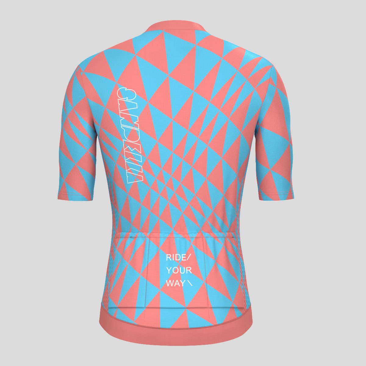 Motivate Gradient Triangle Men's Cycling Jersey - Guava/Blue
