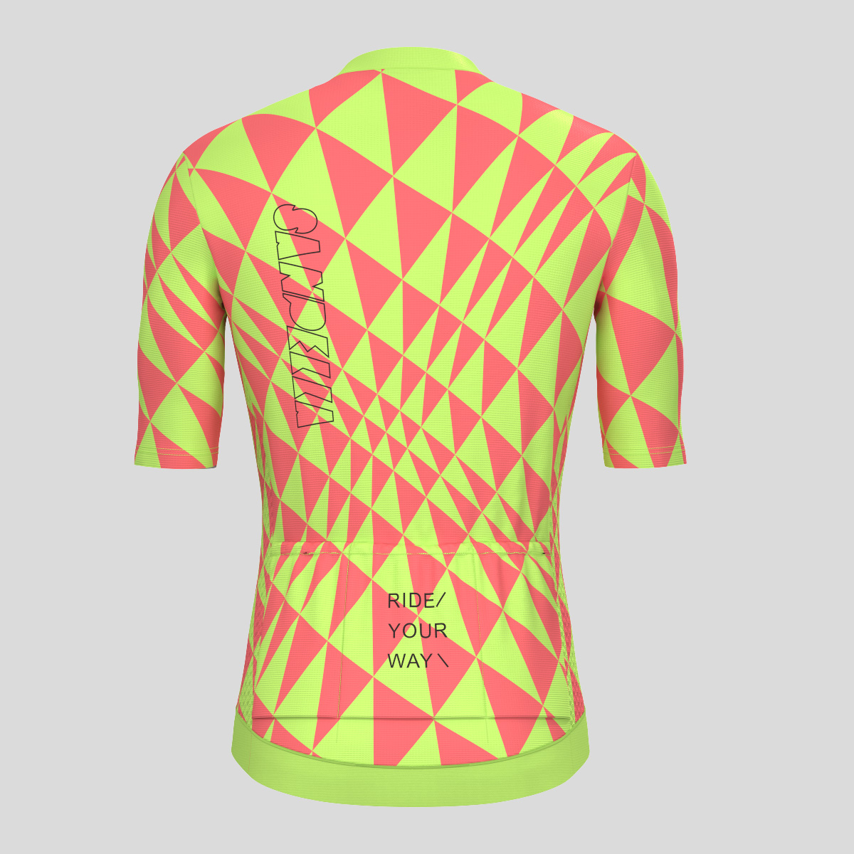 Motivate Gradient Triangle Men's Cycling Jersey - Guava/Green