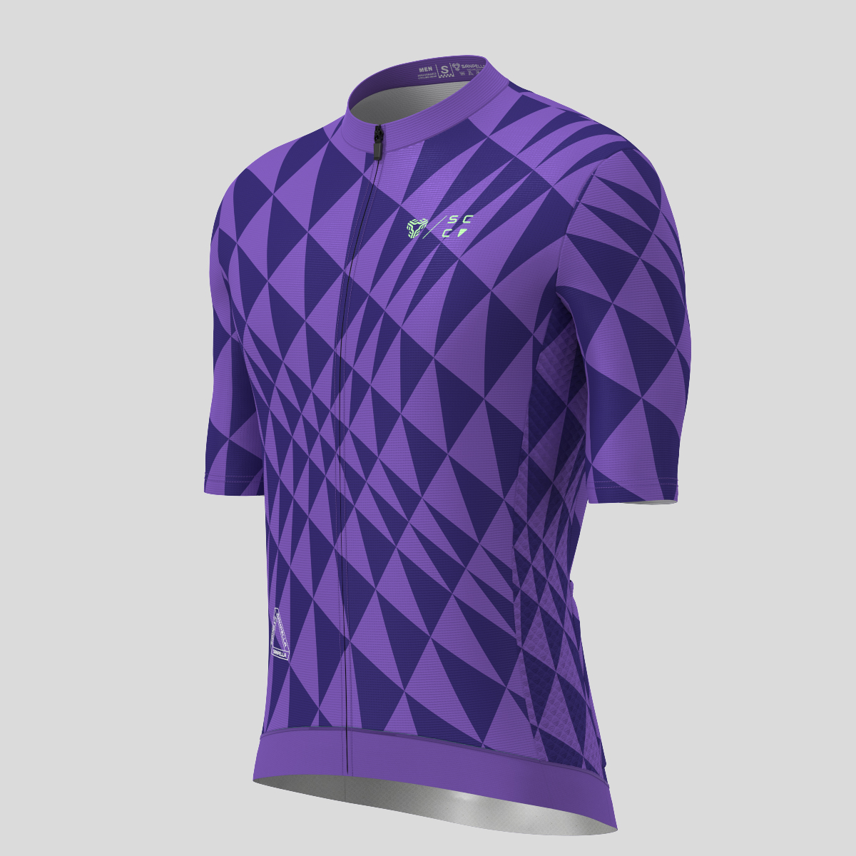 Motivate Gradient Triangle Men's Cycling Jersey - Light Purple/Green
