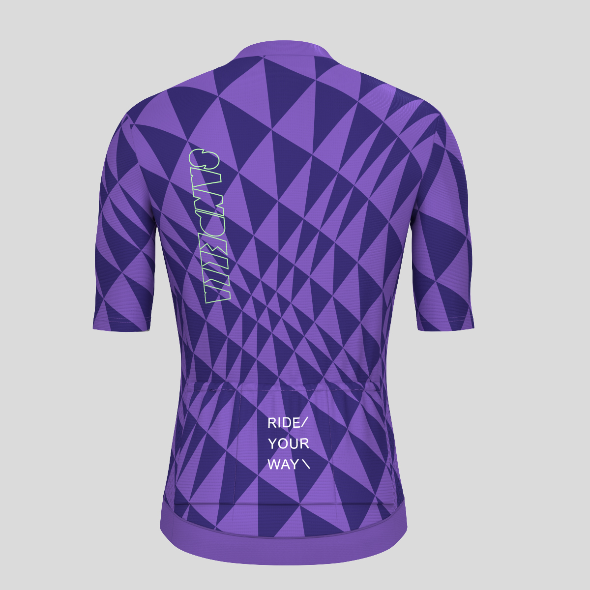Motivate Gradient Triangle Men's Cycling Jersey - Light Purple/Green