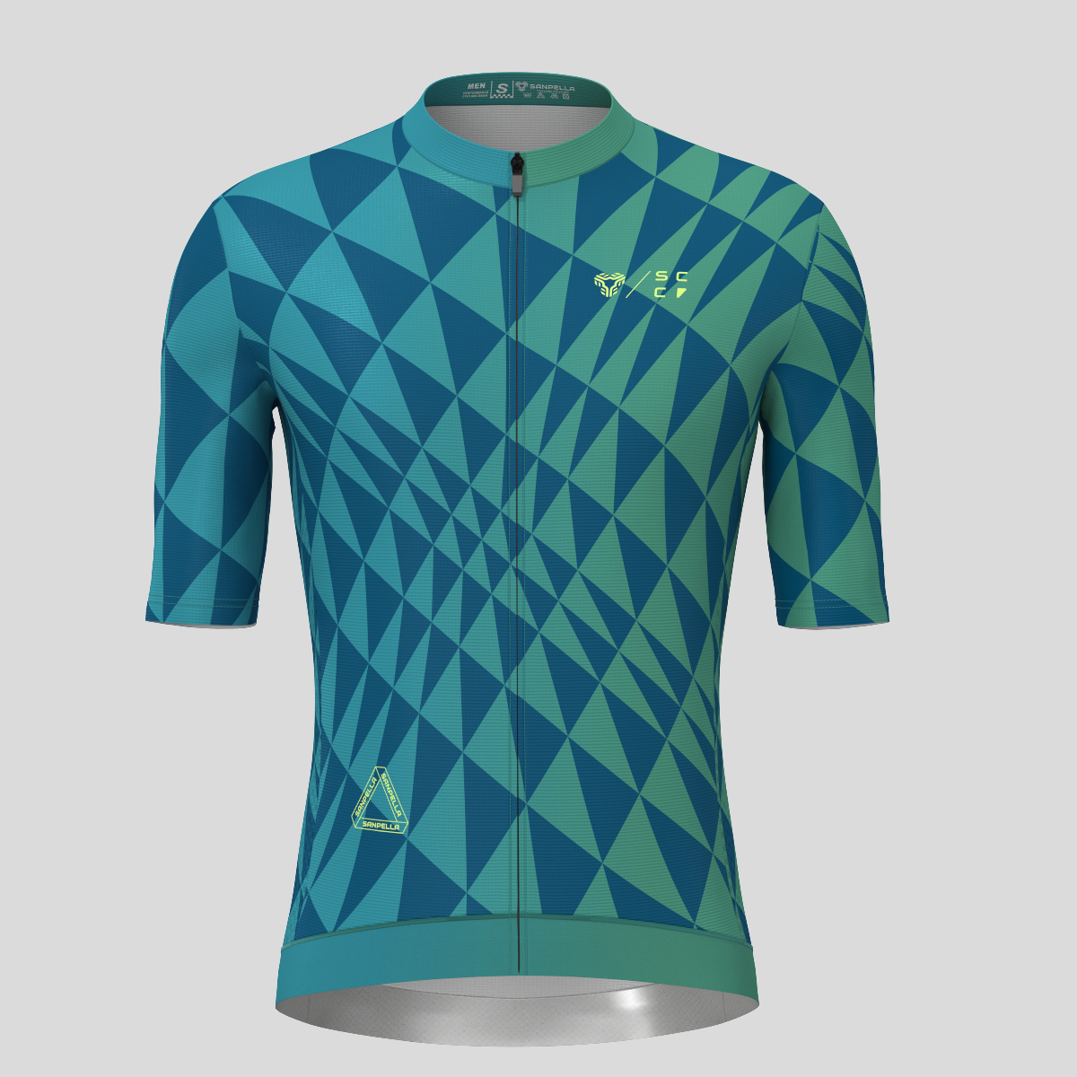 Motivate Gradient Triangle Men's Cycling Jersey - Navy/Green