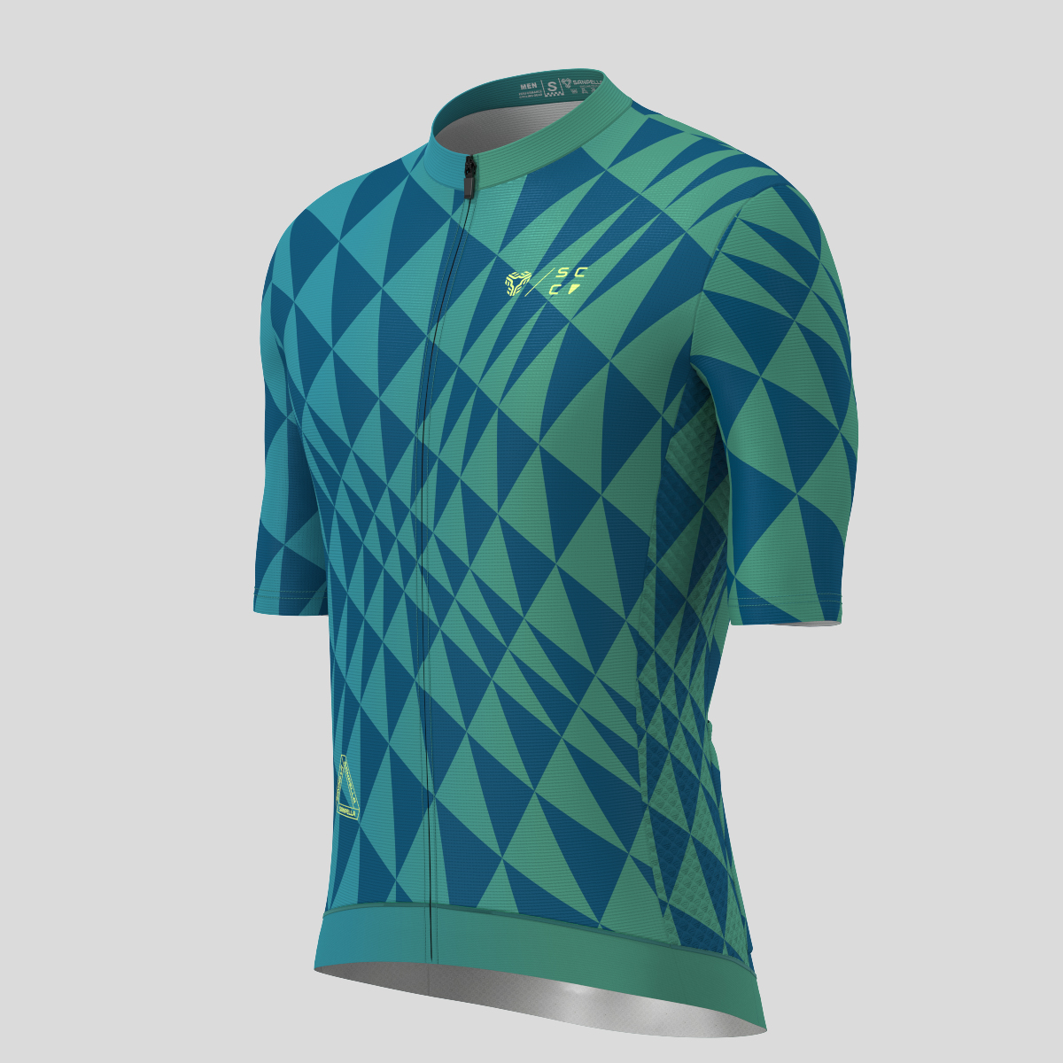 Motivate Gradient Triangle Men's Cycling Jersey - Navy/Green