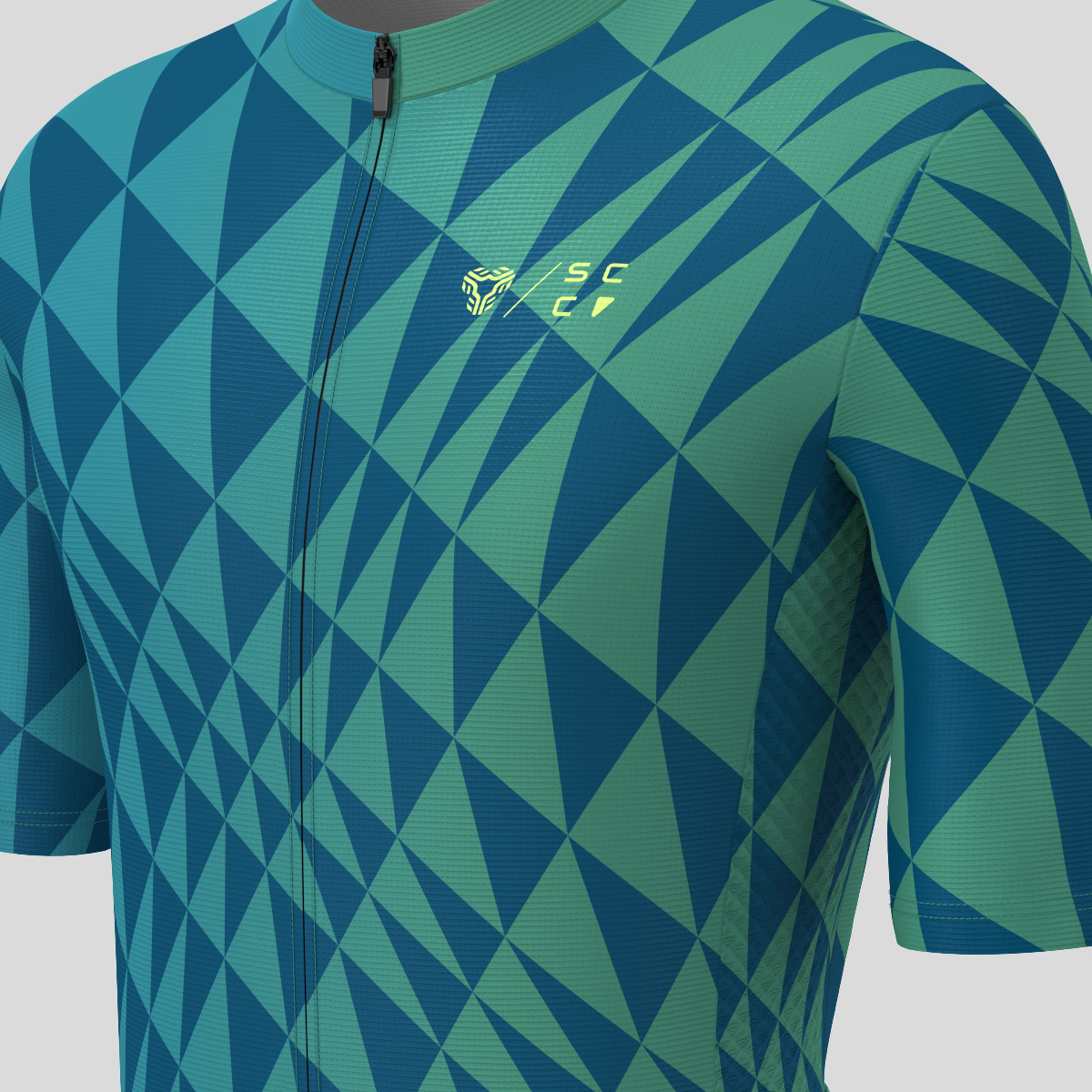 Motivate Gradient Triangle Men's Cycling Jersey - Navy/Green