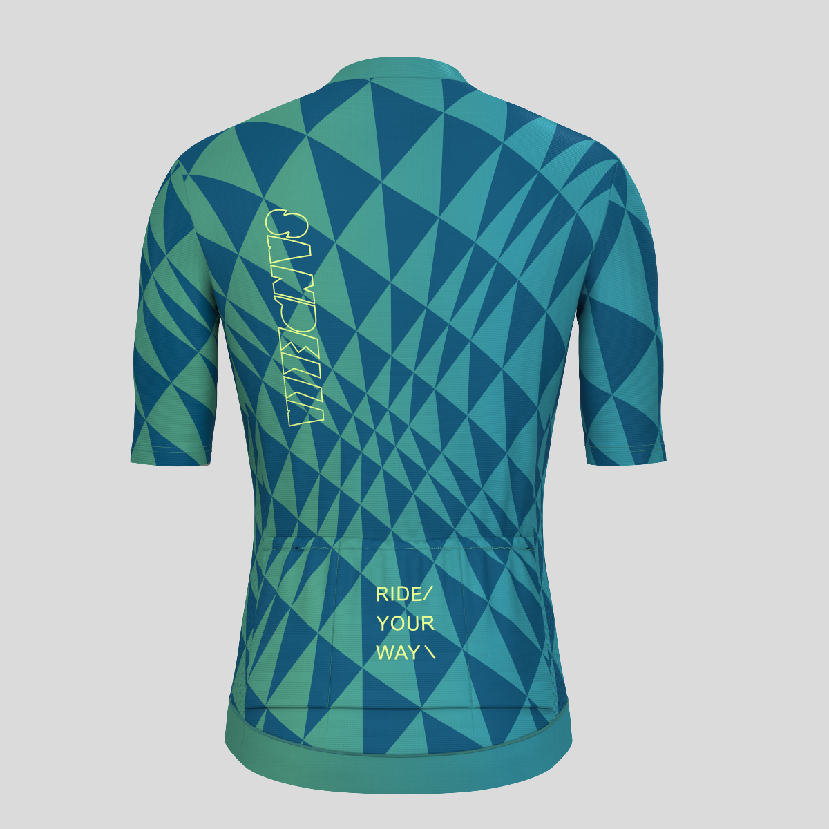 Motivate Gradient Triangle Men's Cycling Jersey - Navy/Green