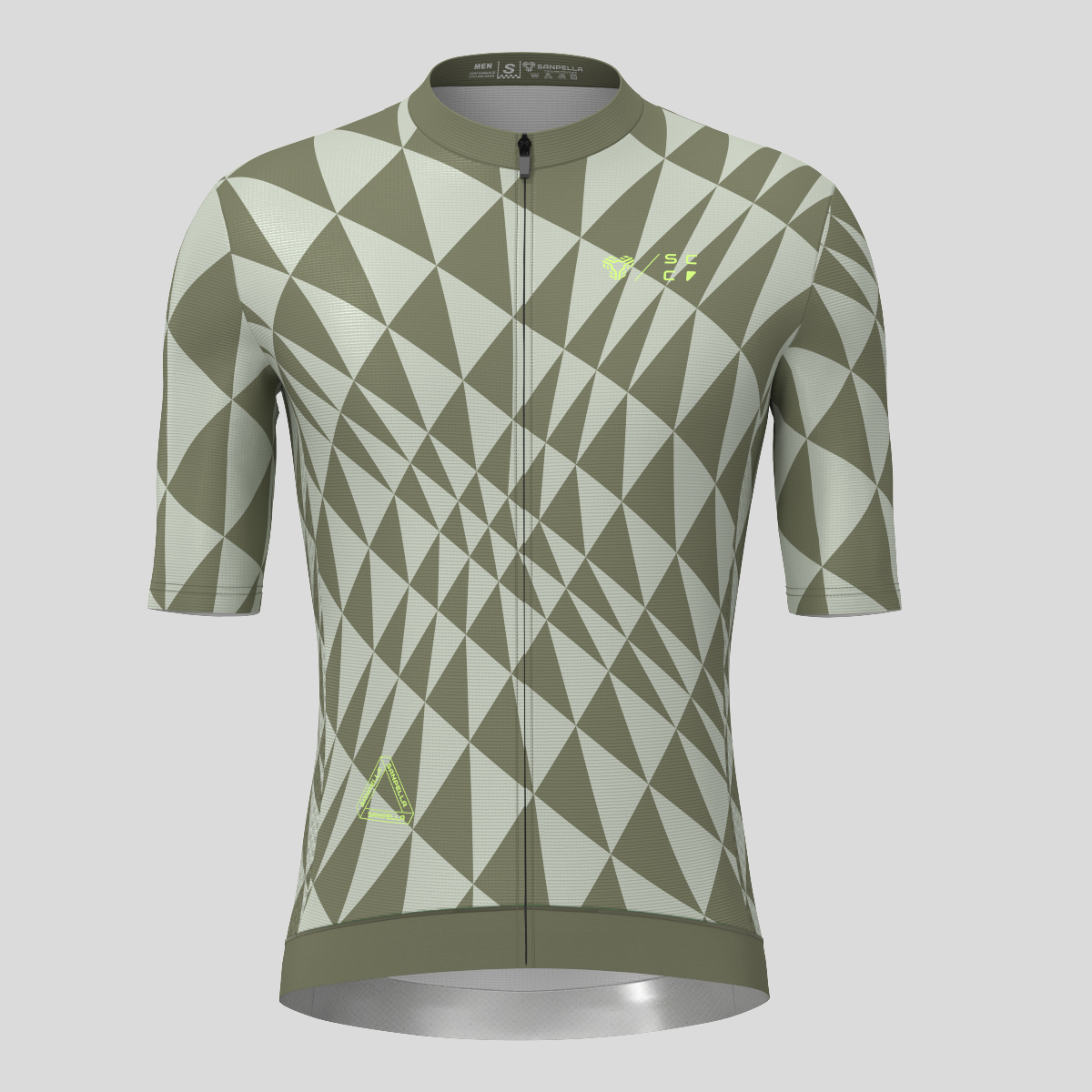 Motivate Gradient Triangle Men's Cycling Jersey - Olive/Lime