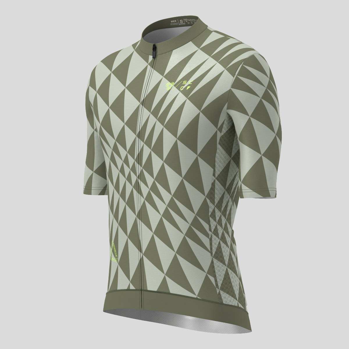 Motivate Gradient Triangle Men's Cycling Jersey - Olive/Lime