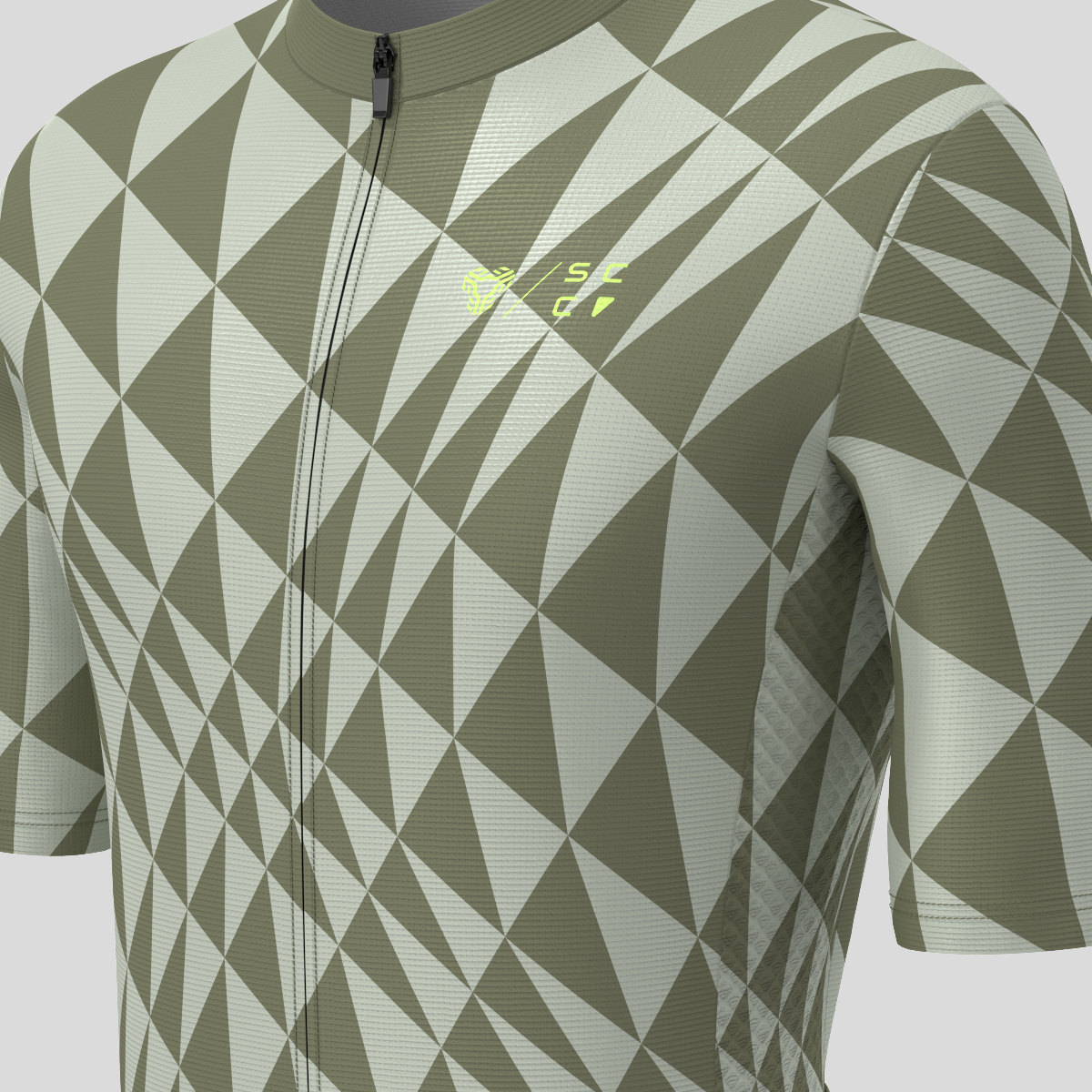 Motivate Gradient Triangle Men's Cycling Jersey - Olive/Lime