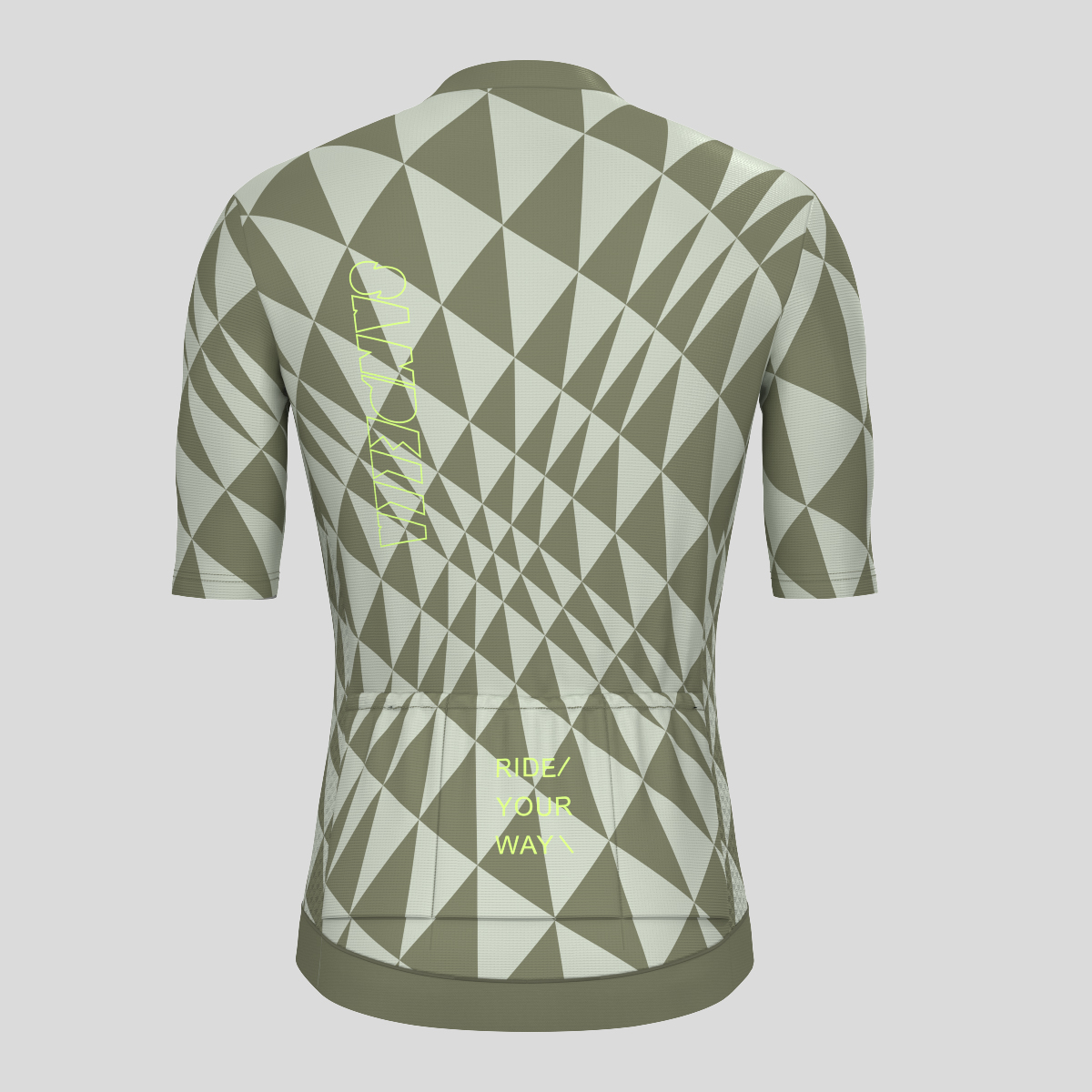 Motivate Gradient Triangle Men's Cycling Jersey - Olive/Lime