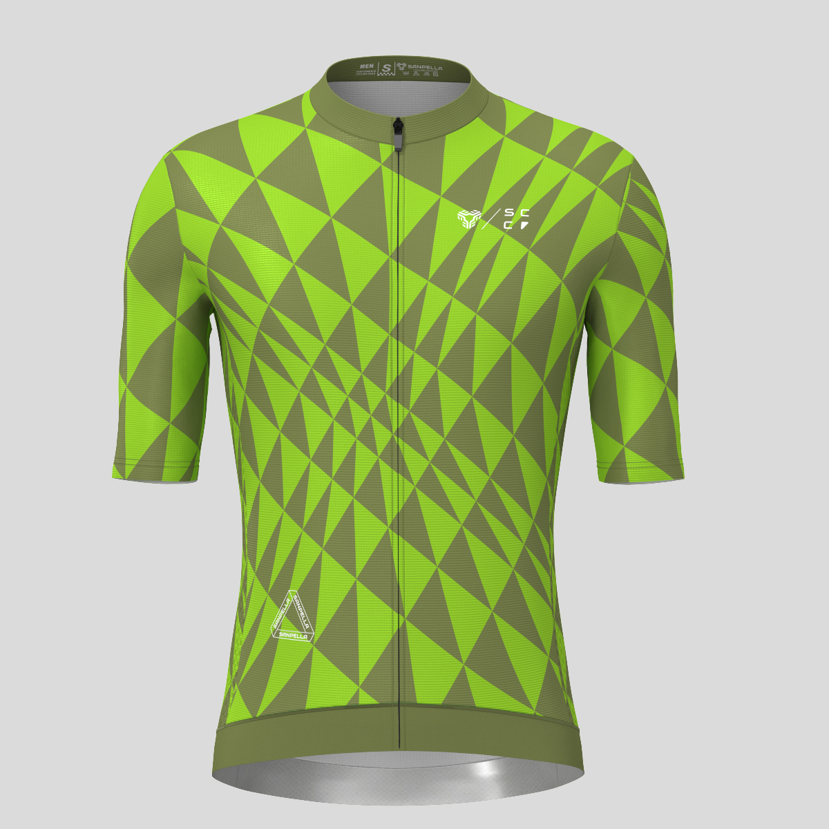 Motivate Gradient Triangle Men's Cycling Jersey - Olive/Tender Green