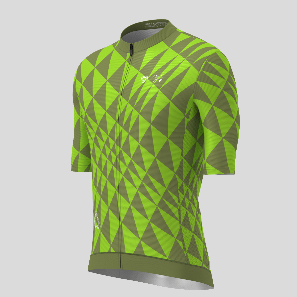 Motivate Gradient Triangle Men's Cycling Jersey - Olive/Tender Green