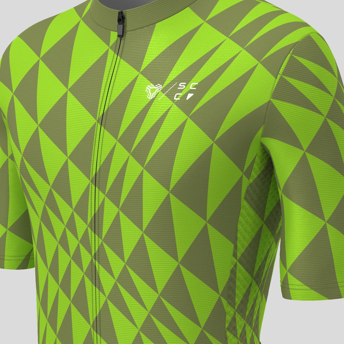 Motivate Gradient Triangle Men's Cycling Jersey - Olive/Tender Green