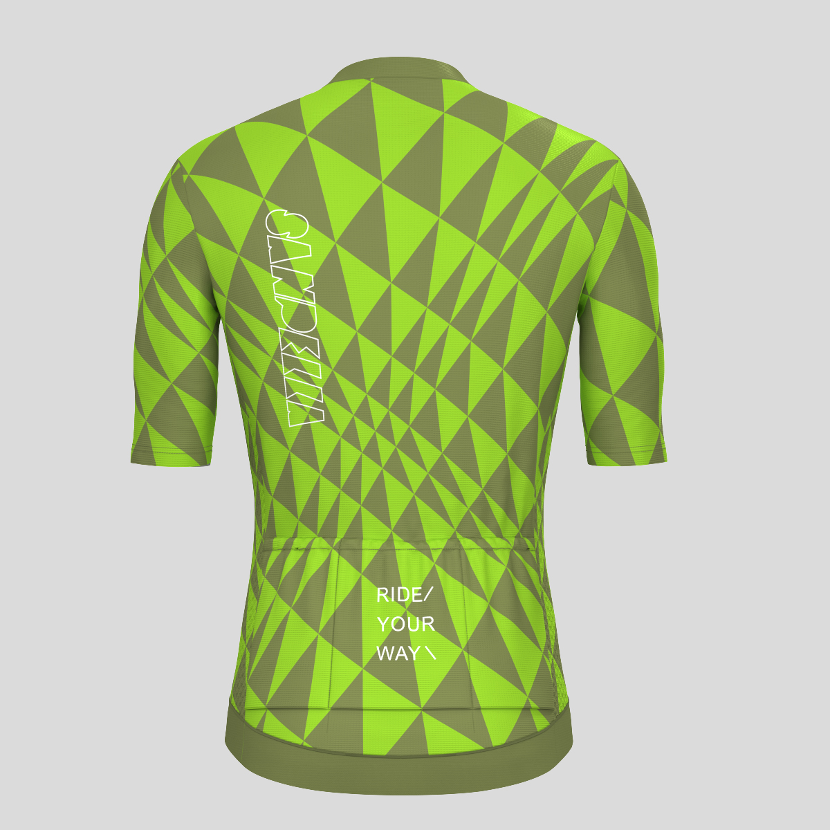 Motivate Gradient Triangle Men's Cycling Jersey - Olive/Tender Green
