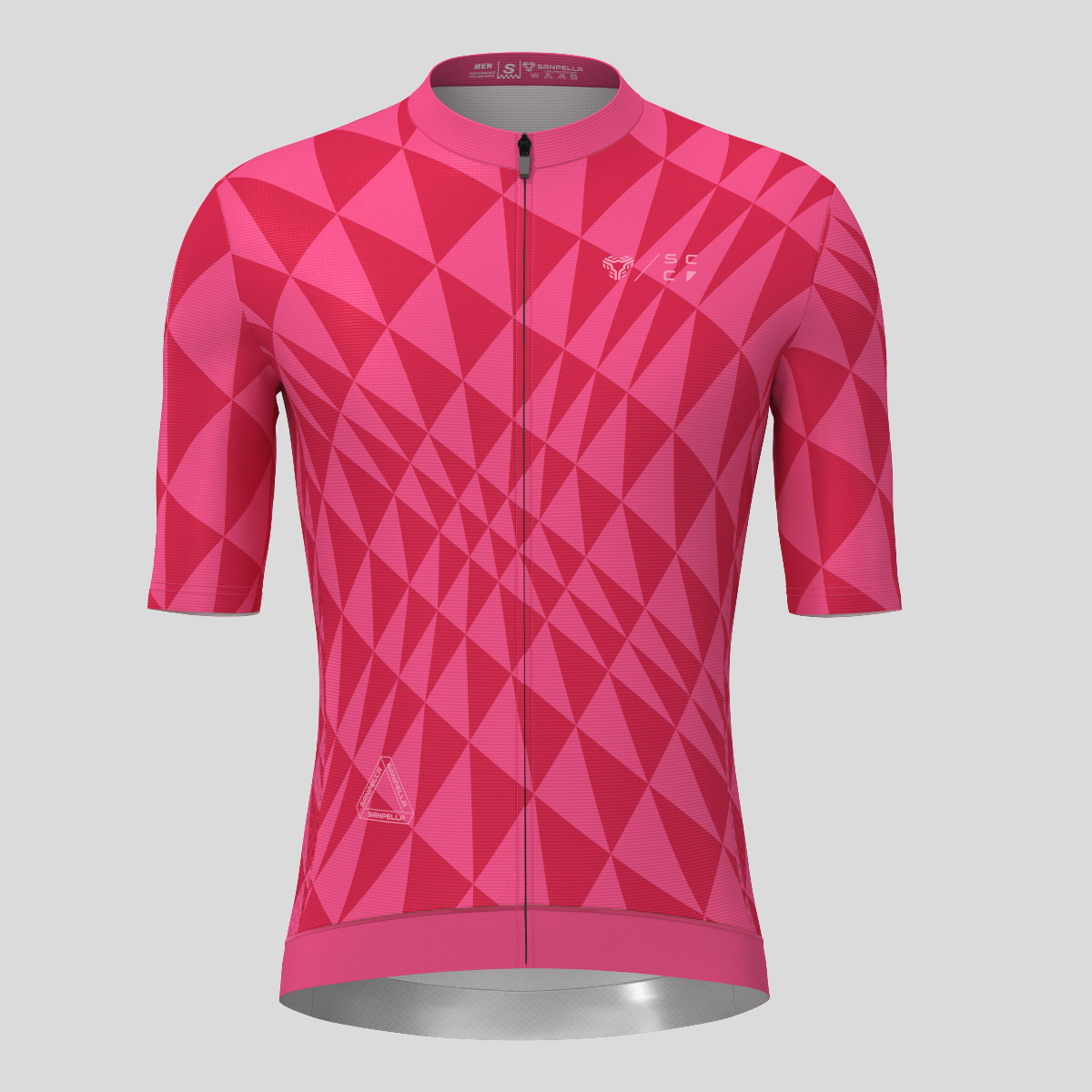 Motivate Gradient Triangle Men's Cycling Jersey - Punch/Red
