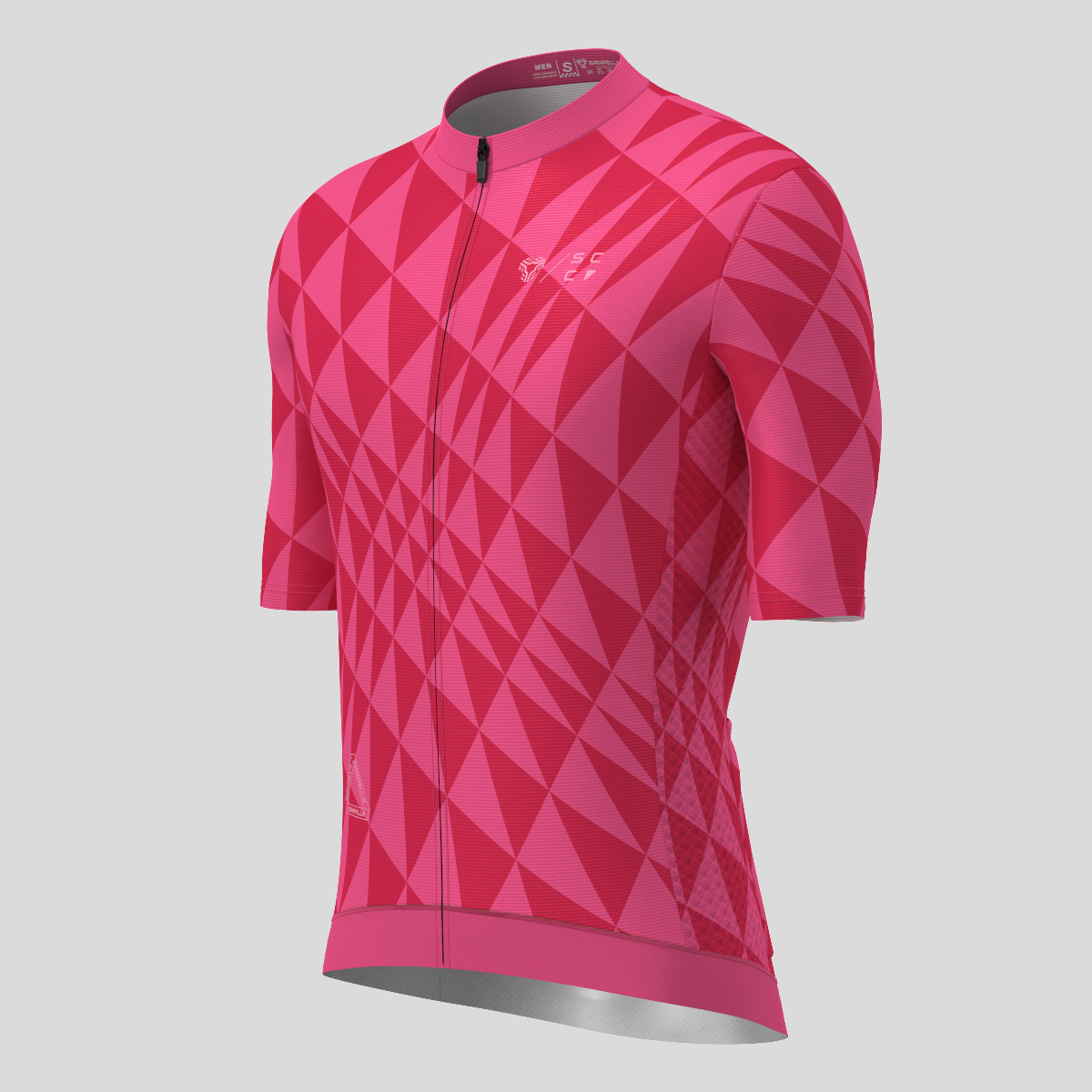 Motivate Gradient Triangle Men's Cycling Jersey - Punch/Red