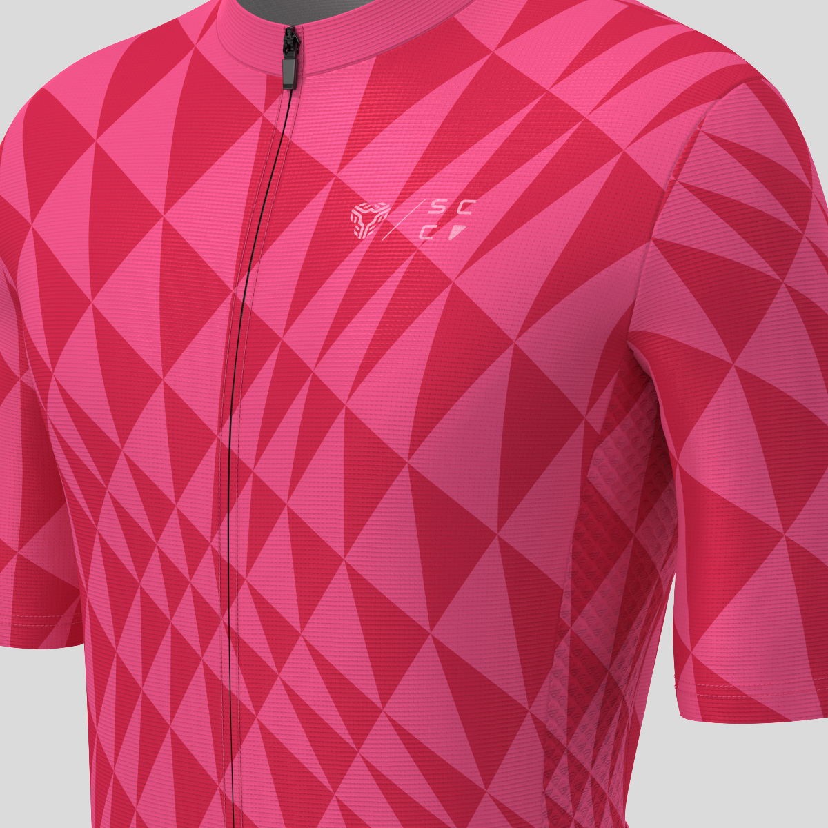Motivate Gradient Triangle Men's Cycling Jersey - Punch/Red