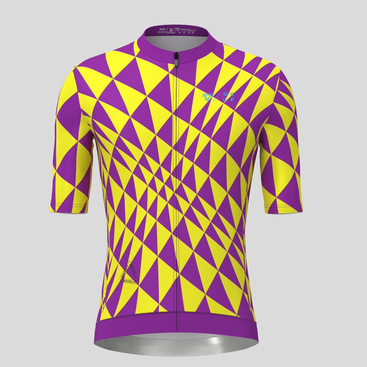 Motivate Gradient Triangle Men's Cycling Jersey - Purple/Yellow