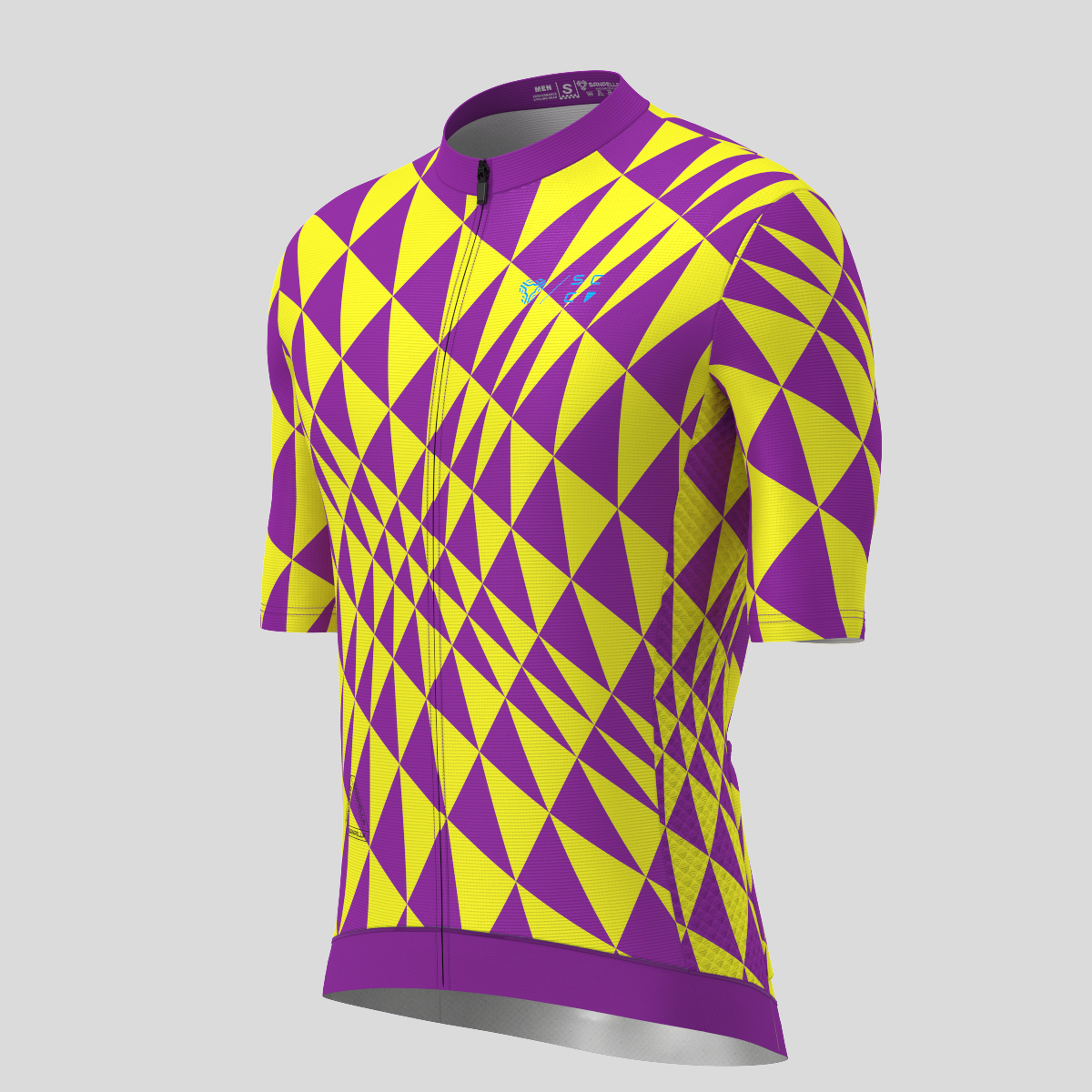 Motivate Gradient Triangle Men's Cycling Jersey - Purple/Yellow