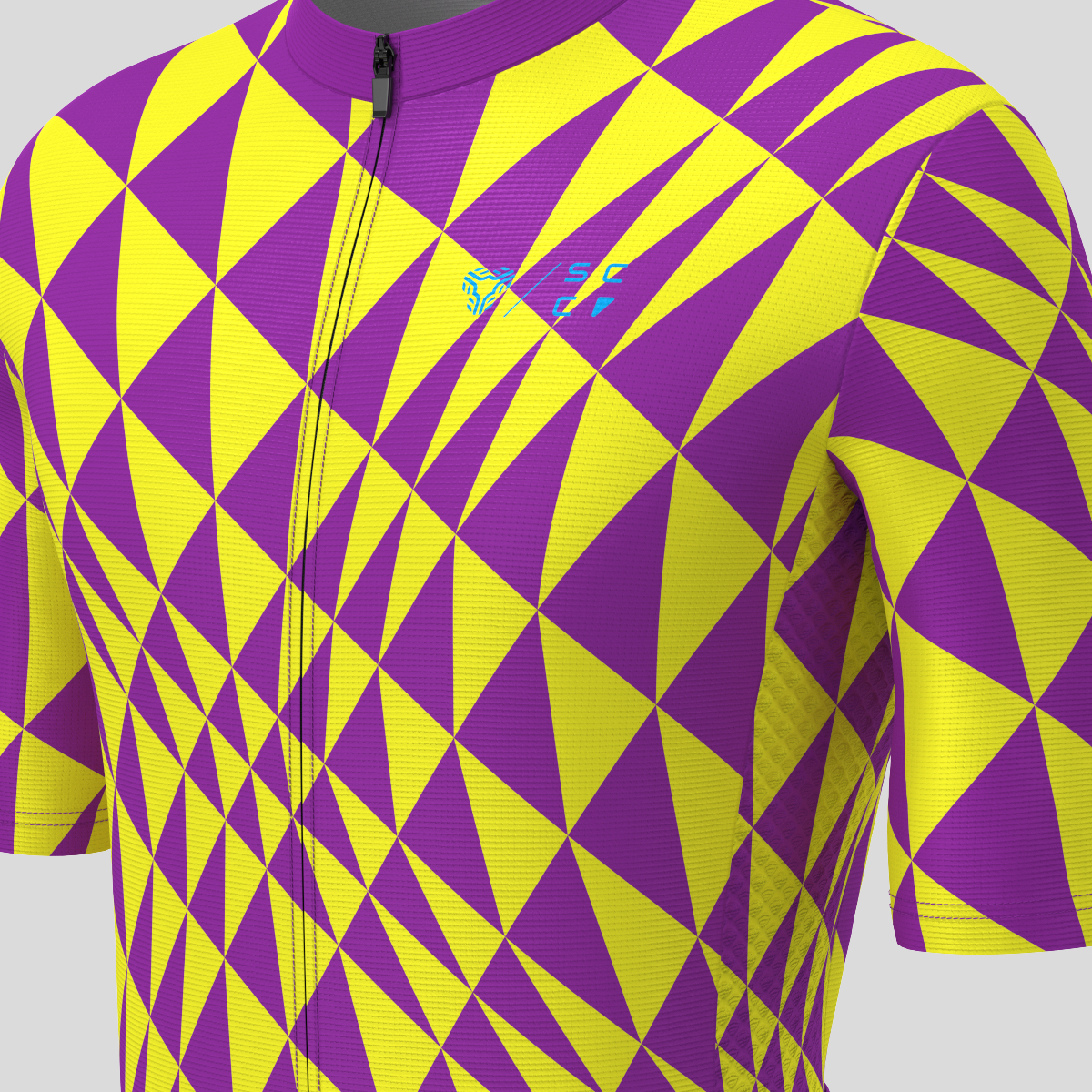 Motivate Gradient Triangle Men's Cycling Jersey - Purple/Yellow