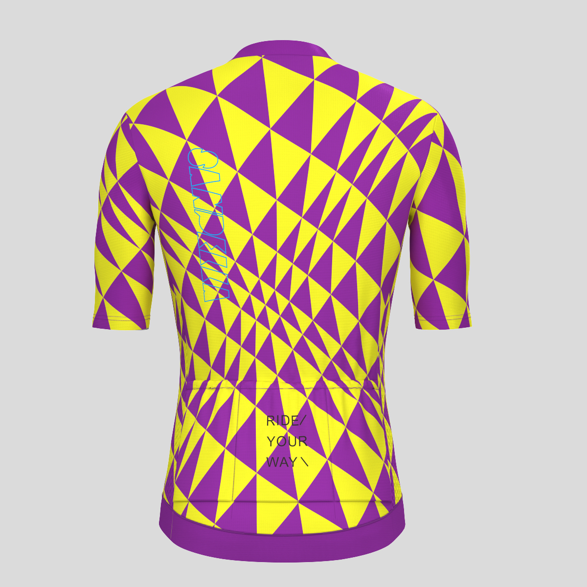 Motivate Gradient Triangle Men's Cycling Jersey - Purple/Yellow