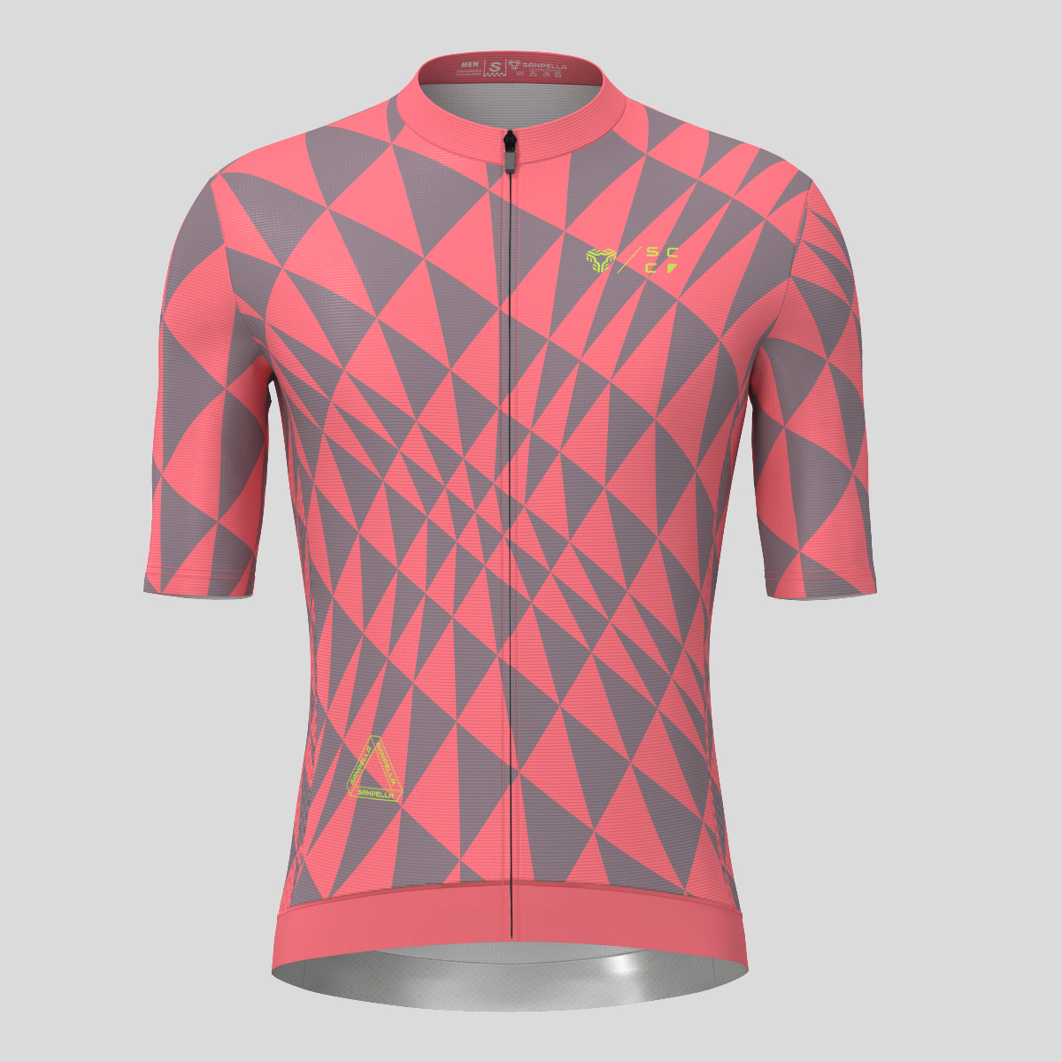 Motivate Gradient Triangle Men's Cycling Jersey - Red/Gray