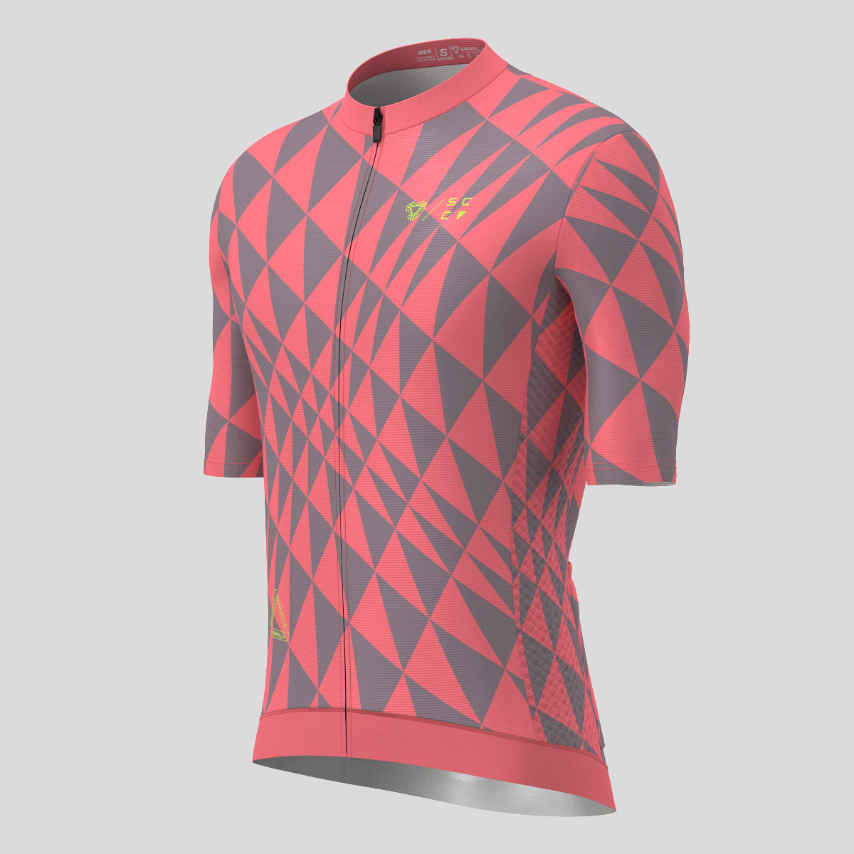 Motivate Gradient Triangle Men's Cycling Jersey - Red/Gray