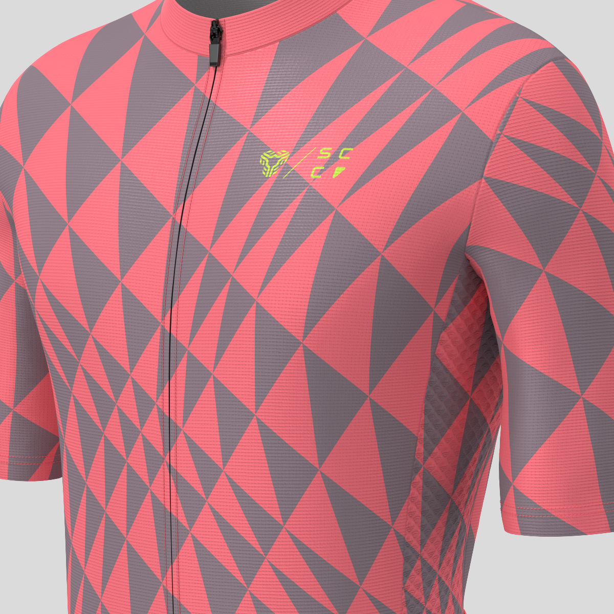Motivate Gradient Triangle Men's Cycling Jersey - Red/Gray