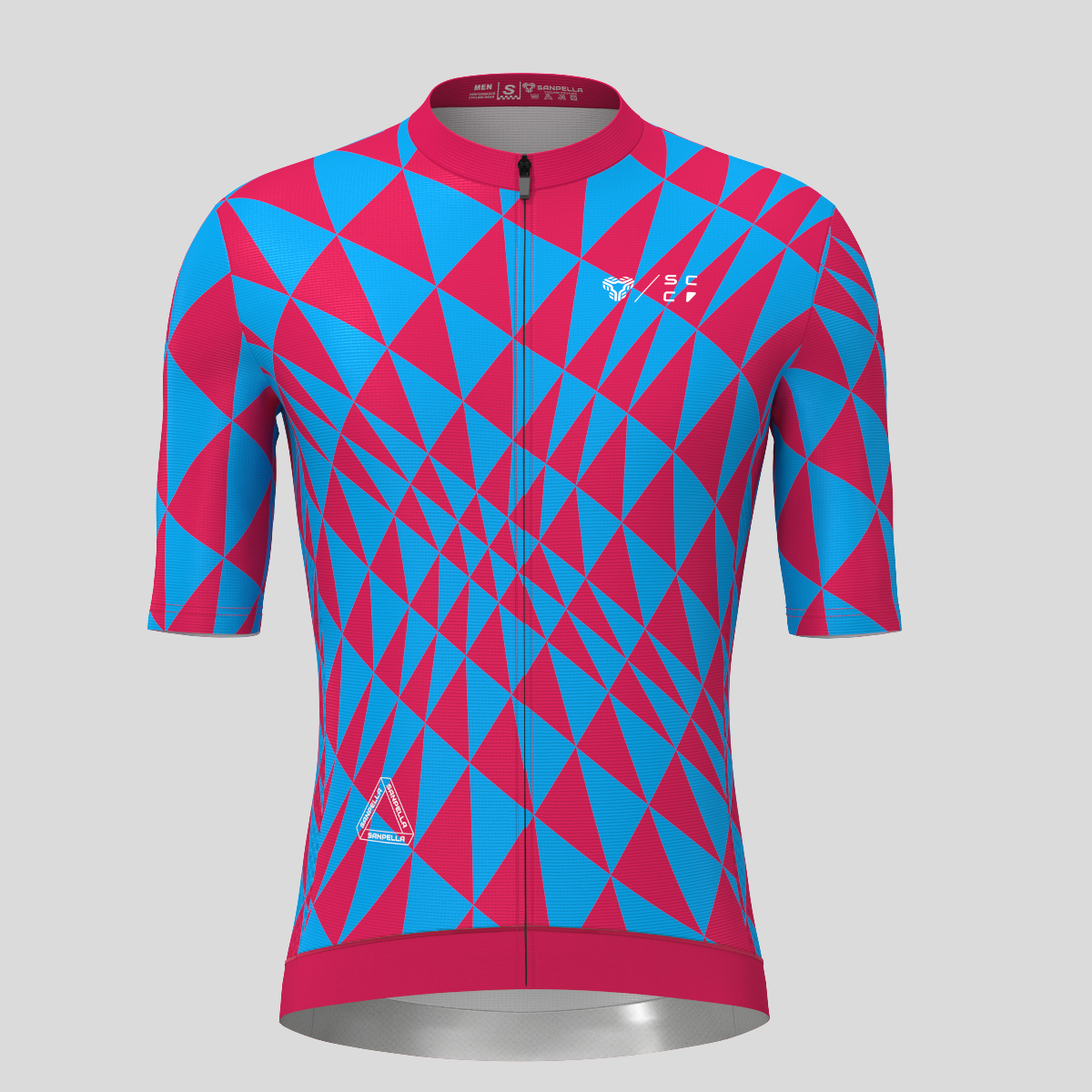 Motivate Gradient Triangle Men's Cycling Jersey - Ruby/Blue