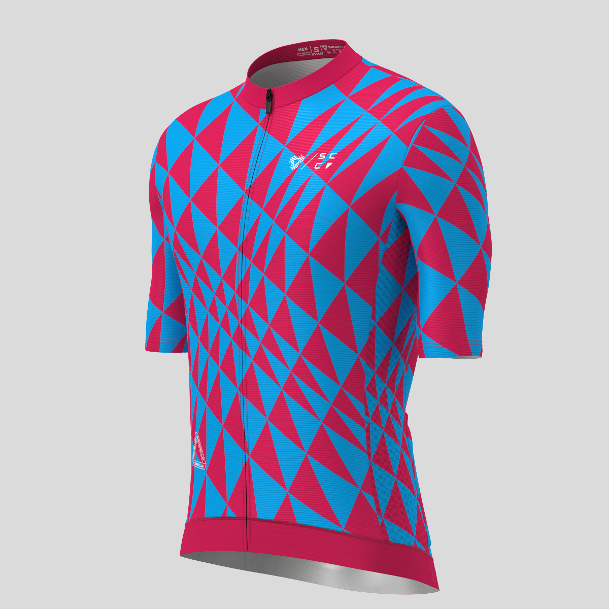 Motivate Gradient Triangle Men's Cycling Jersey - Ruby/Blue