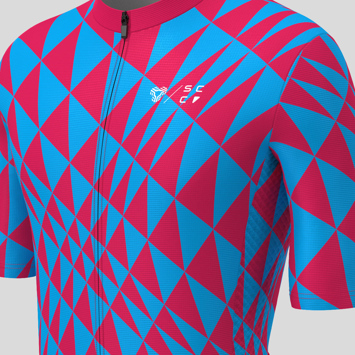Motivate Gradient Triangle Men's Cycling Jersey - Ruby/Blue