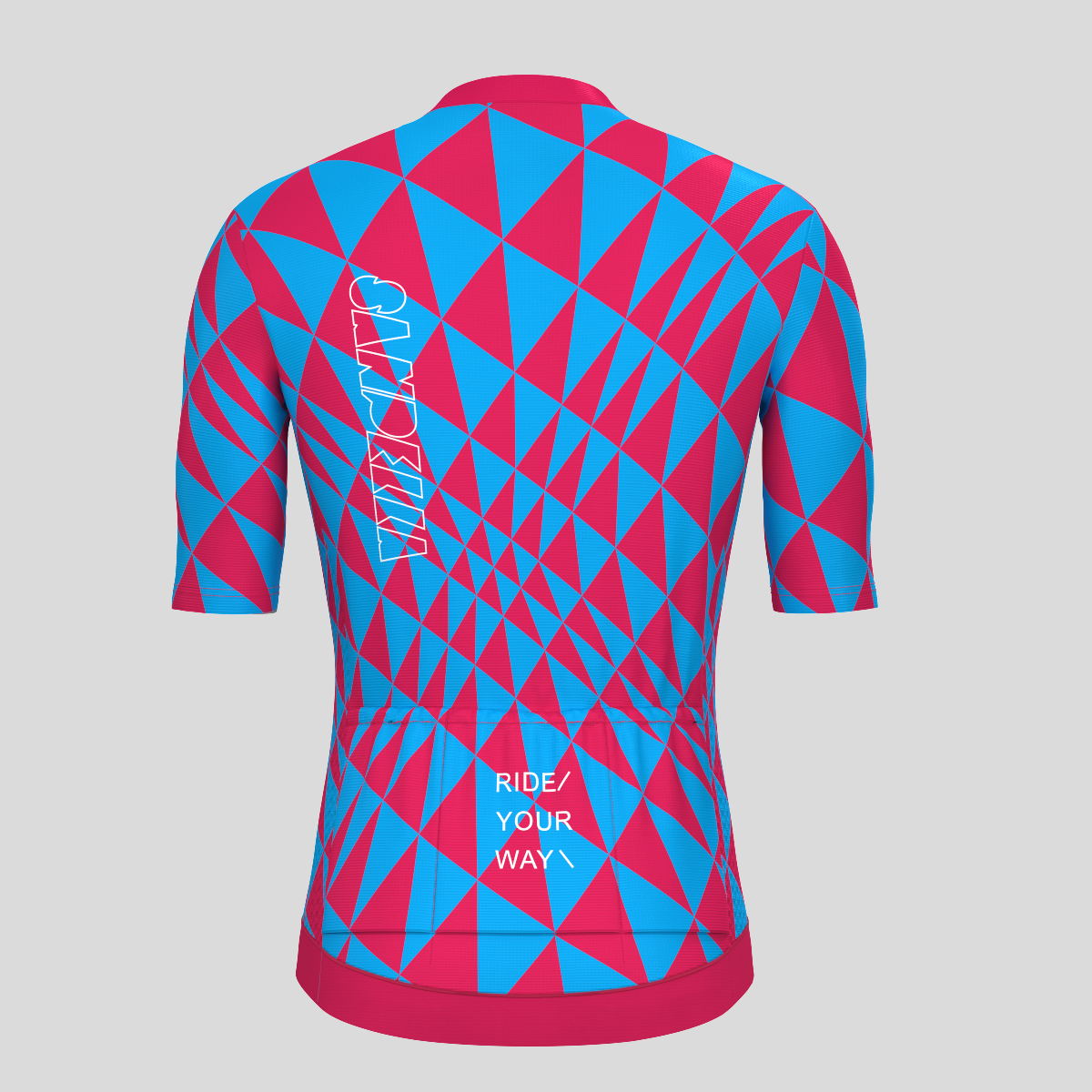 Motivate Gradient Triangle Men's Cycling Jersey - Ruby/Blue