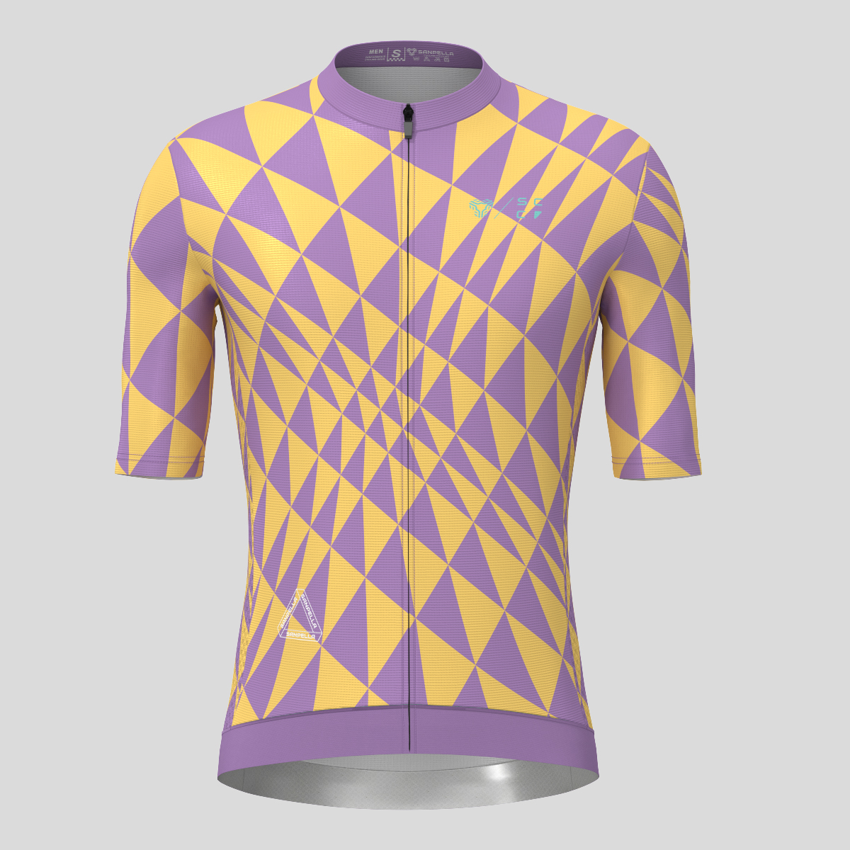 Motivate Gradient Triangle Men's Cycling Jersey - Yellow/Purple