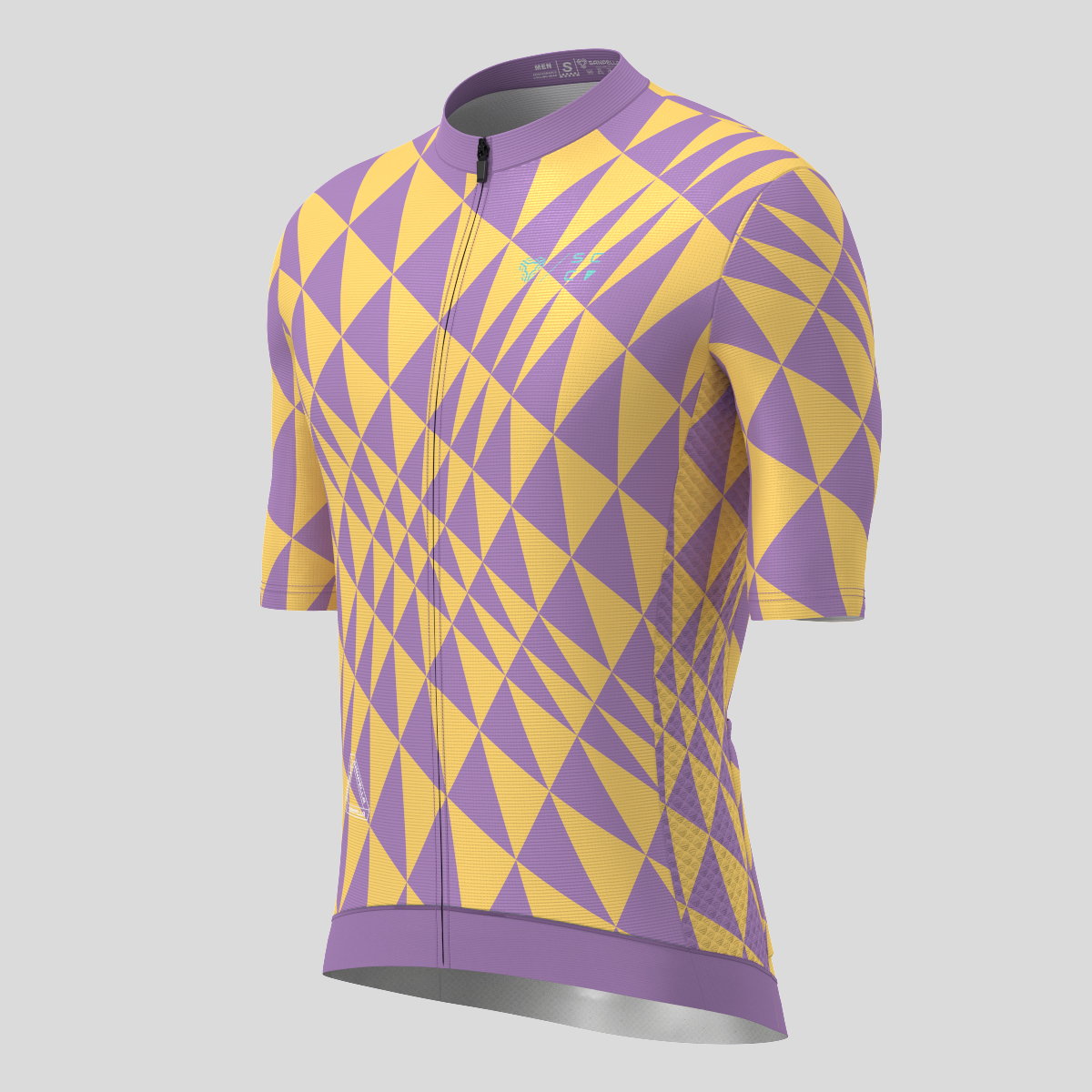 Motivate Gradient Triangle Men's Cycling Jersey - Yellow/Purple