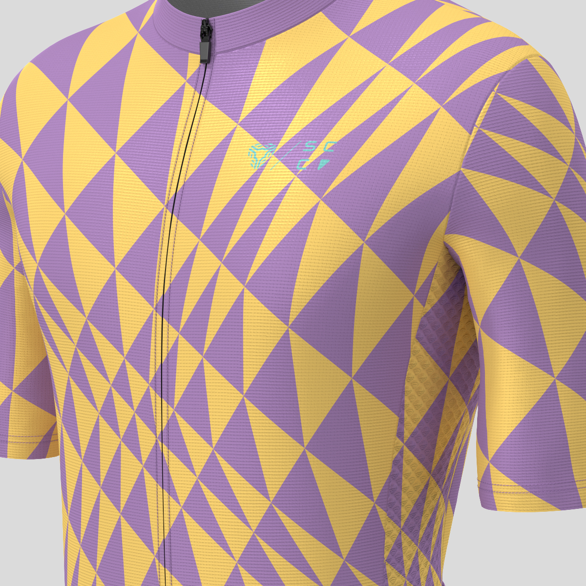 Motivate Gradient Triangle Men's Cycling Jersey - Yellow/Purple