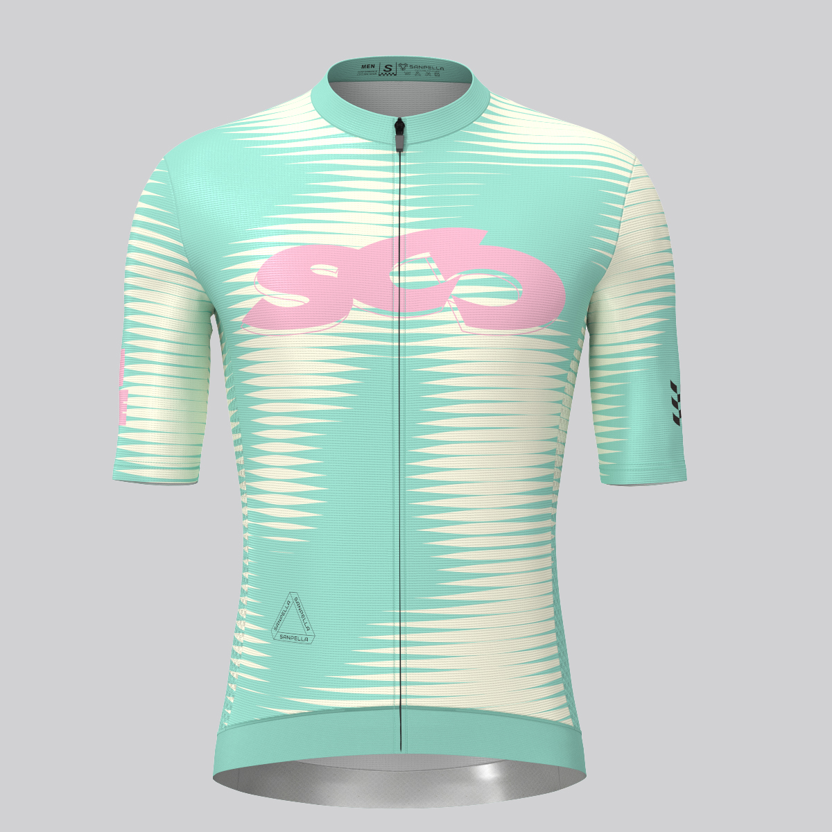 Motivate Pro Stripes Men's Cycling Jersey - Beige/Green/Pink